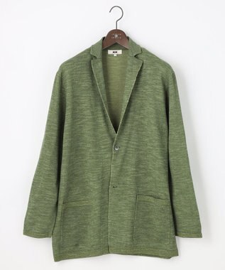 JOSEPH ABBOUD 【キングサイズ・サスティナブル】スラブギマ カーディガン 黄緑系