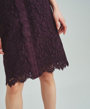 GRACE CONTINENTAL レースタイトドレス ブラウン