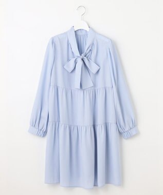 Feroux 【セットアイテム】2WAYリボンタイ ワンピース × ニット ベスト スカイブルー系