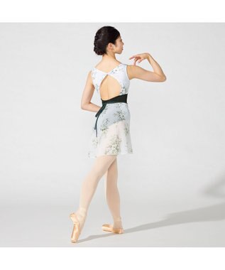 Chacott ノースリーブレオタード グリーンプリント