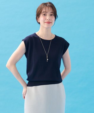 ANY 【2SET】ニットツインセット（ノースリーブニット＋カーディガン） ネイビー