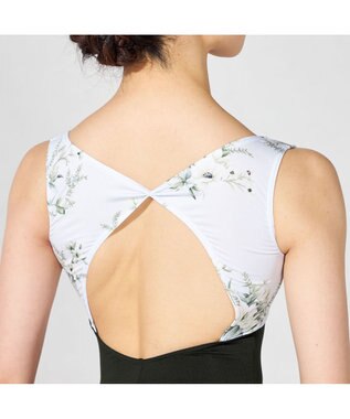 Chacott ノースリーブレオタード グリーンプリント