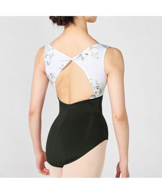 Chacott ノースリーブレオタード グリーンプリント