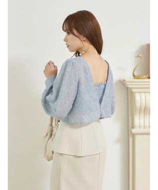 earth music&ecology ＳＥＴ２点カットジャカードカーディガン＋ビスチェ Sax