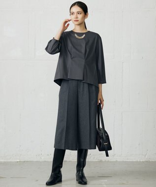 自由区 S クリアコットンポンチタックジャージ カットソー スレート