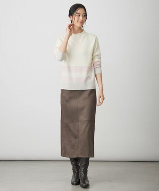 J.PRESS LADIES S スエードダンボール スカート モカ系