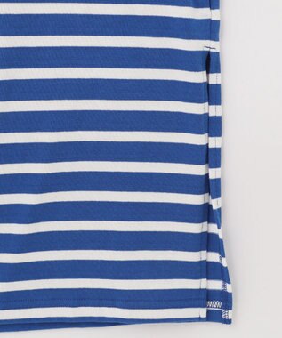 SHARE PARK LADIES 【UVカット】ボーダーロゴ半袖カットワンピース ブルー系1