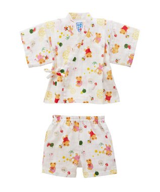 MIKI HOUSE HOT BISCUITS 【ミキハウス】【80-120cm】ミキハウスベア 甚平スーツ 白