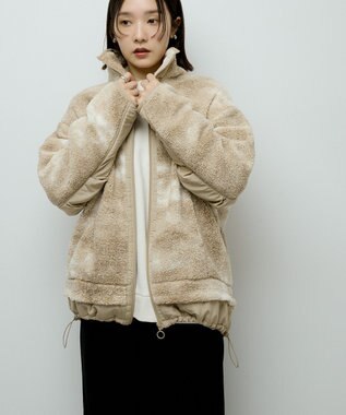 Green Parks スタンドボアジャケット Beige