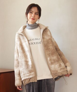 Green Parks スタンドボアジャケット Beige