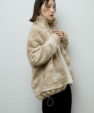 Green Parks スタンドボアジャケット Beige