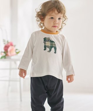 J.PRESS KIDS 【BOX付き】【80-90㎝】スムース 天竺カーディガン&長袖Tシャツ&パンツ セット グリーン系