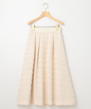 組曲 【WEB限定】ボーダーカットジャカード フレアスカート アイボリー系