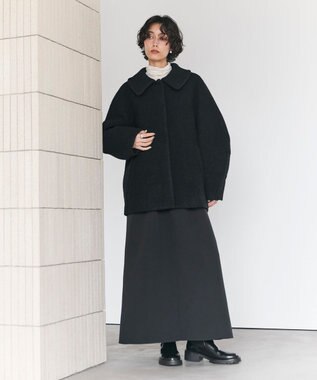 #Newans 【昨年即完売コート新色追加！】プードルコクーンコート ブラック