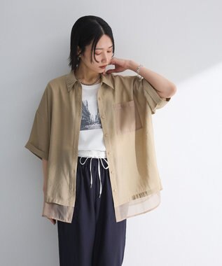 Green Parks 裾レイヤードショートスリーブシャツ Beige