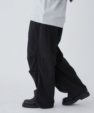 WEGO サイドスリットパラシュートパンツ ブラック