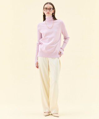 BEIGE， 【洗える】WILLOW / サムホールハイネックニット Lilac