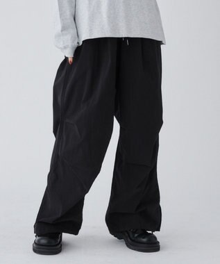 WEGO サイドスリットパラシュートパンツ ブラック