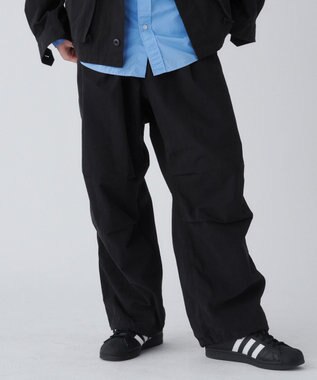 WEGO サイドスリットパラシュートパンツ ブラック