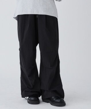 WEGO サイドスリットパラシュートパンツ ブラック