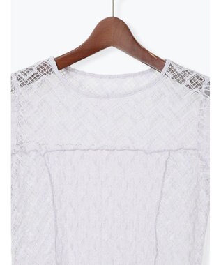 Te chichi パッチワークレース5分袖トップス ラベンダー