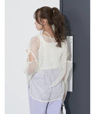 earth music&ecology ＳＥＴ２点メッシュプルオーバー＋タンクトップ Ivory
