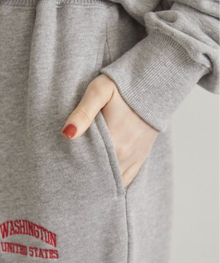 WEGO 【ANGIE VINTAGE】ワンポイント刺繍 裏毛 スウェットパンツ 杢グレー