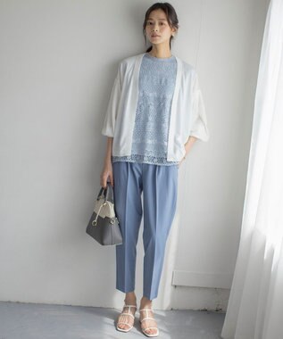 組曲 ラッセルレース ブラウス サックスブルー系