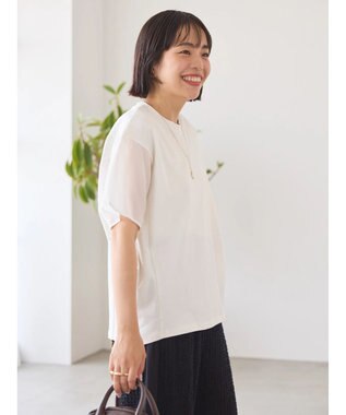 AMERICAN HOLIC 異素材ショルダー切替カットプルオーバー Off White