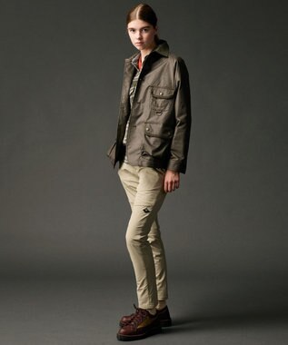 JOSEPH ABBOUD MOUNTAIN 【ストレッチ】ヴィンテージワックスストレッチアウトドア ブルゾン カーキ系
