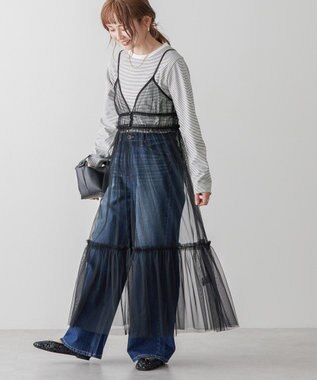 AMERICAN HOLIC チュールキャミワンピース Black