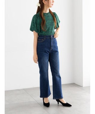 Te chichi バルーンスリーブメランジニット グリーン