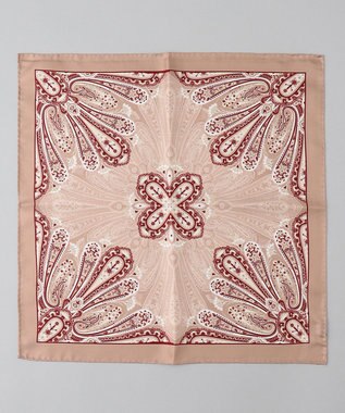 GOTAIRIKU 日本製【シルク100％】オリジナル柄チーフ_ペイズリー ベージュ系4