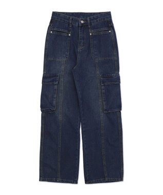 WEGO マルチポケットワイドカーゴパンツ ブルー