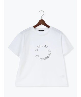 Te chichi ラインストーンサークルロゴTシャツ オフホワイト