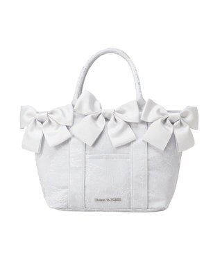 Maison de FLEUR ブルーマニアボリュームリボン２ＷａｙトートＭバッグ Light Blue