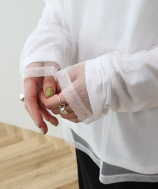 AMERICAN HOLIC ＳＥＴ　チュールＴ＋ロゴＴ Off White