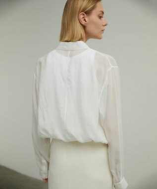 BEIGE， PAULINE / ドローストリングシアーブラウス White