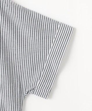 ANY 【手洗い可】コットンリネンブラウス オフ×ブラック