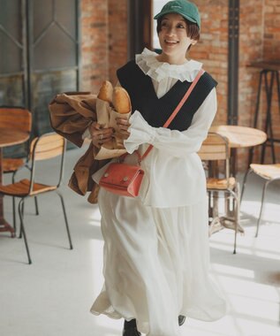 #Newans 【前後着用可能】【高山都さんコラボ】ビッグカラー２WAYブラウス ホワイト