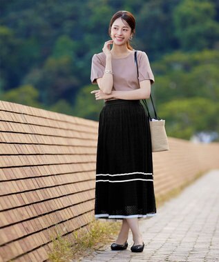 Tiaclasse 【UVケア・接触冷感】“あまラク” タックパフスリーブカットソートップス ピンクモカ