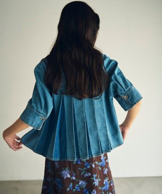 GRACE CONTINENTAL バックタックデニムシャツ インディゴ