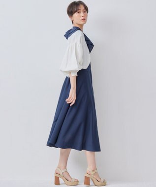 組曲 【WEB限定】シアーボイル ラッフルワンピース ネイビー系