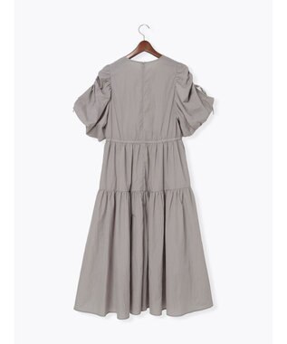 Te chichi スリーブリボンロングワンピース グレー