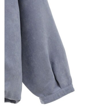 Green Parks ノーカラータックスウェード調ブルゾン Sax