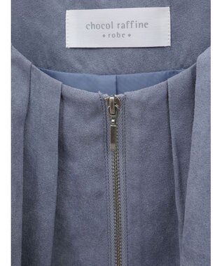 Green Parks ノーカラータックスウェード調ブルゾン Sax