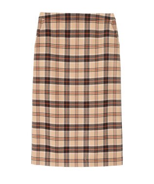 DAKS タータンチェック タイトスカート ベージュ
