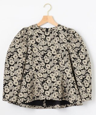 組曲 【組曲×setsuko sagittaire】モノトーンフラワープリント ブラウス