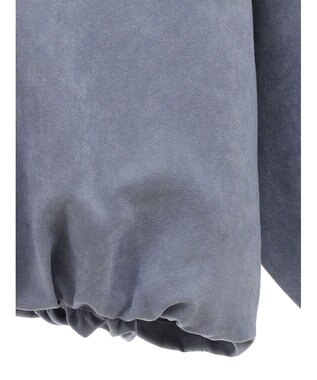 Green Parks ノーカラータックスウェード調ブルゾン Sax