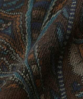 JOSEPH ABBOUD 【イタリアHolliday&Brown社製】ペイズリープリント ストール ダークブラウン系7